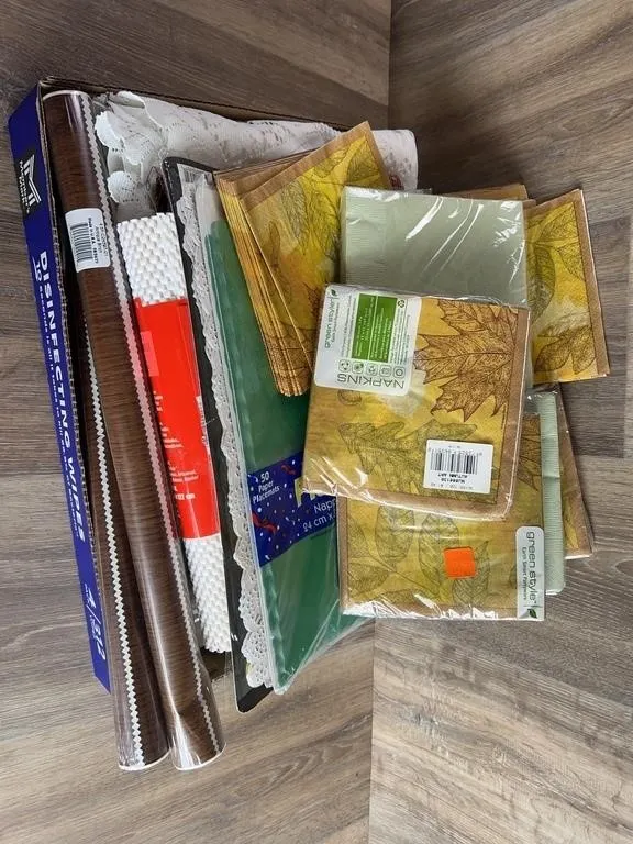 Assorted Tableware & Shelf Liners Lot
