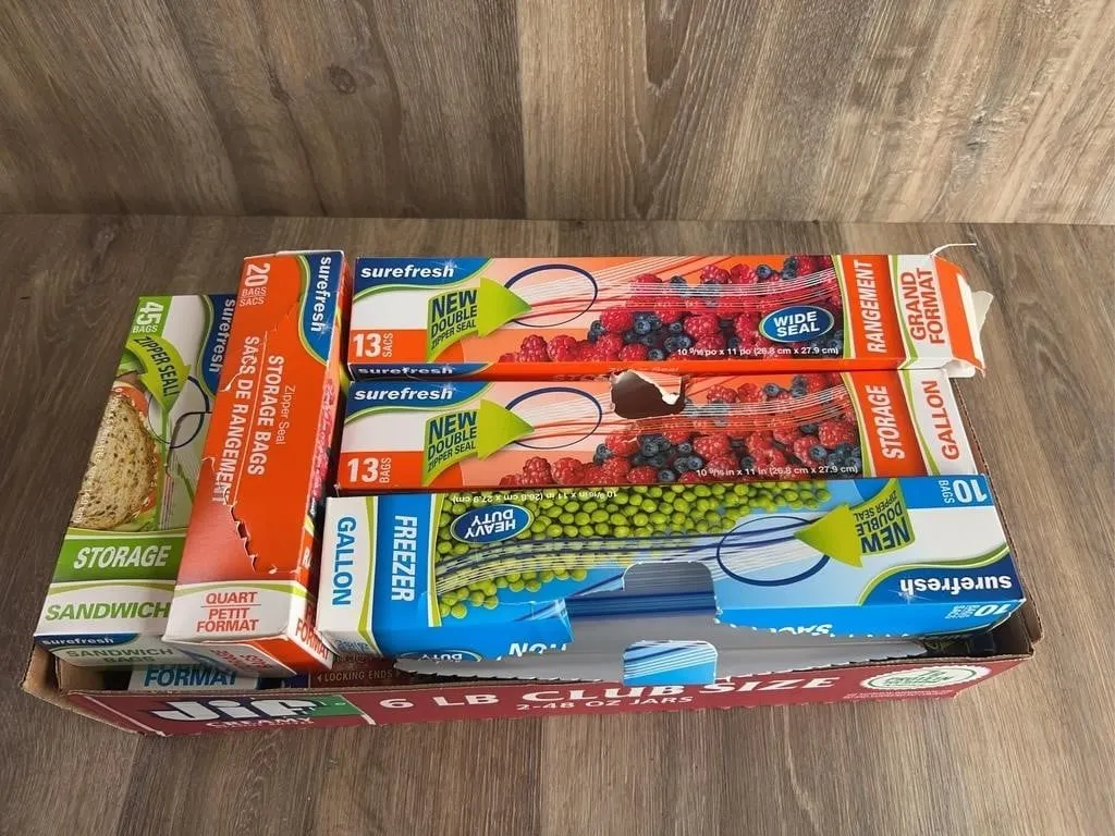 Assorted Food Storage Bags & Plastic Wrap