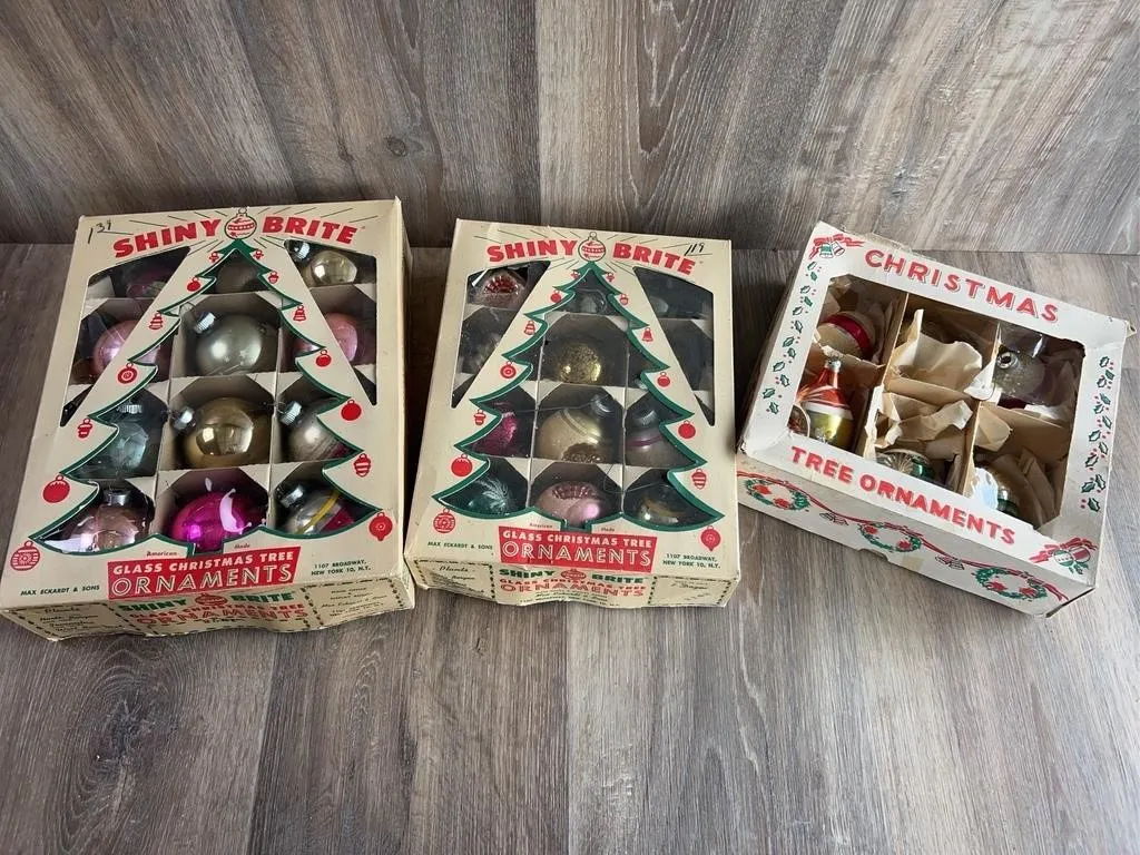 Shiny Brite Glass Christmas Ornaments Lot