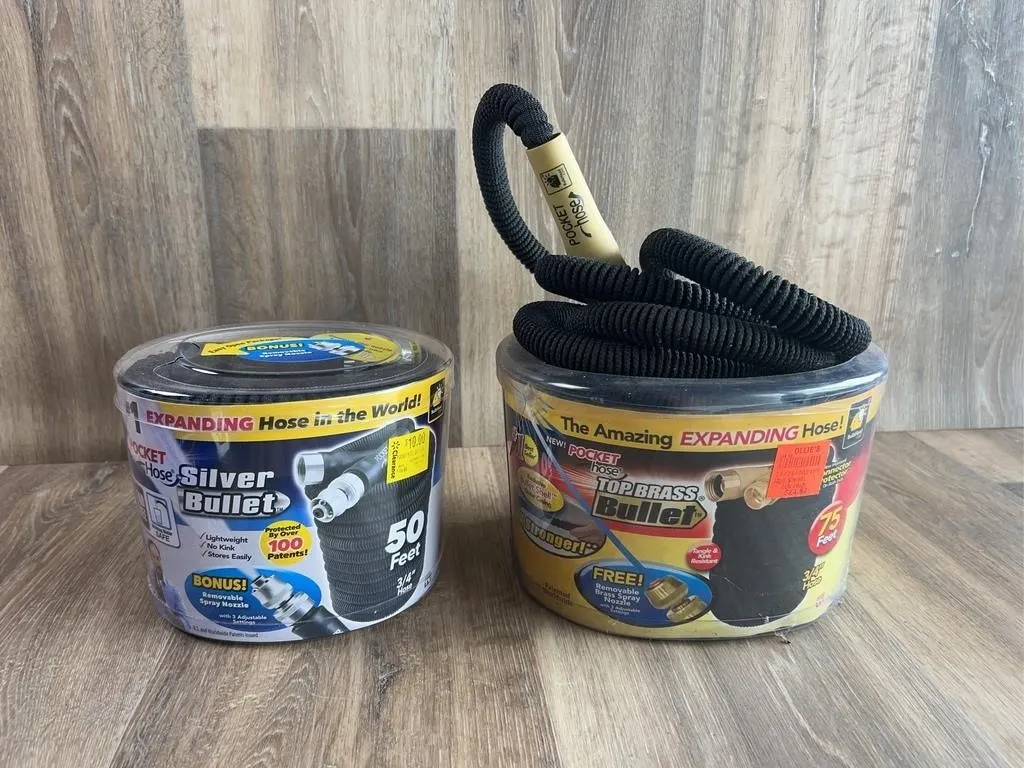 Pocket Hose Silver & Top Brass Garden Hoses