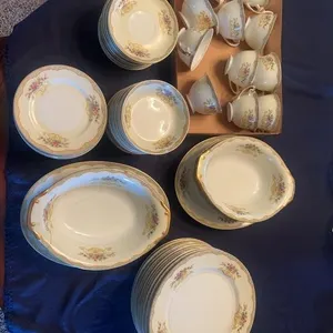 Floral Gilded Porcelain Dinnerware Set