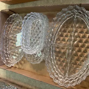 Pressed Glass Relish & Serving Dishes Set