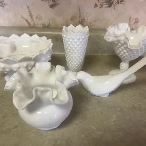 Fenton White Milk Glass Hobnail Collection