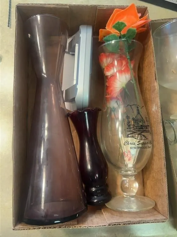 Glassware Collection with Alarm Clock & Decor