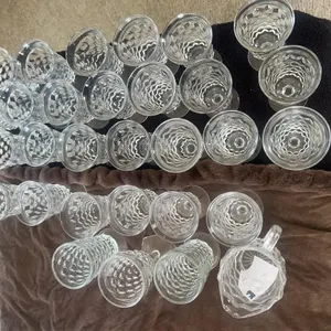Cubist Pattern Glass Tumblers & Pitcher Set