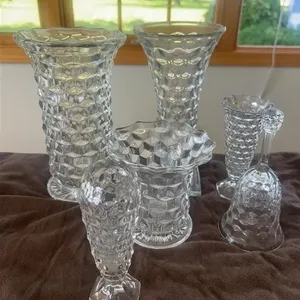 Fostoria American Glass Vases & Bell Set