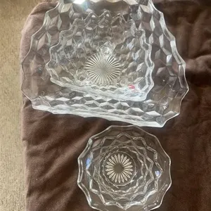 Fostoria American Glass Bowl & Dish Set