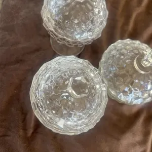 Pressed Glass Compotes & Teacups Set