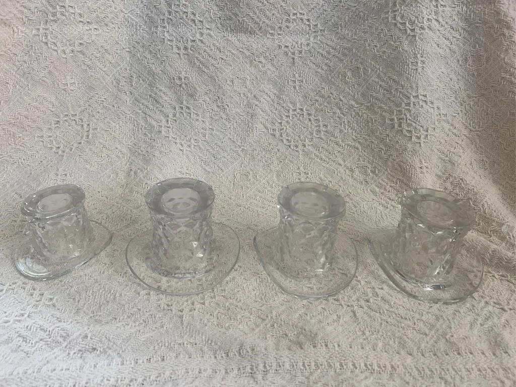 Fostoria American Crystal Top Hat Holders Set