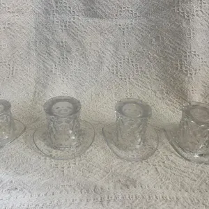 Fostoria American Crystal Top Hat Holders Set