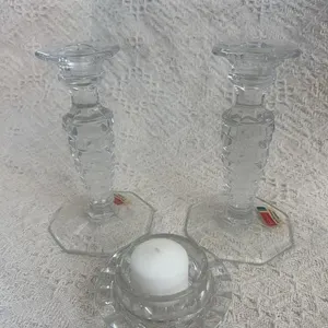 Fostoria American Glass Candlestick Set