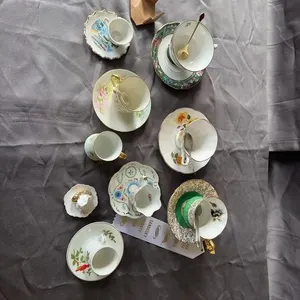 Porcelain Teacups, Saucers & Souvenir Dishes