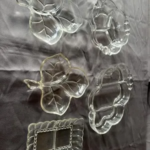Clear Pressed Glass Relish & Candy Dishes Set