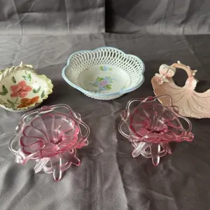 Porcelain Leaf Dishes & Candleholders Lot
