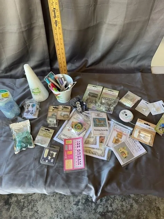 Dollhouse Miniatures & Craft Supplies Lot