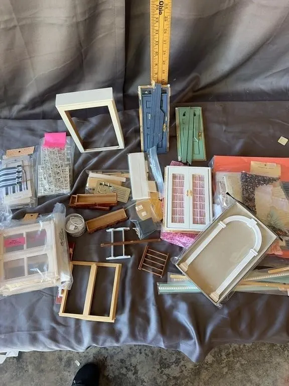 Miniature Dollhouse Doors, Windows & Moldings Lot