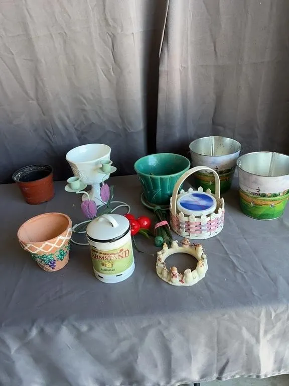 Decorative Planters & Garden Accents Lot