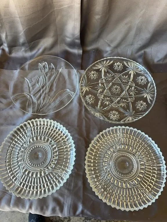 Clear Glass Serving Platters & Relish Dishes