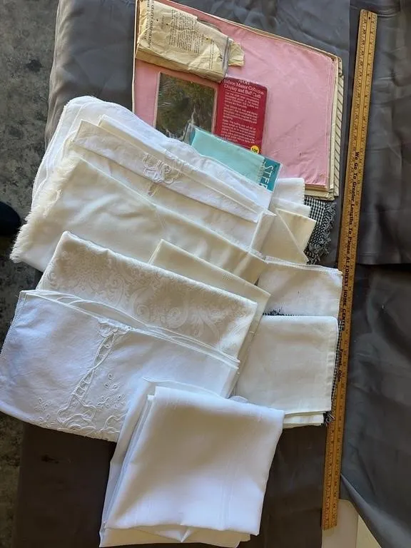 Embroidered Damask Table Linens & Accessories