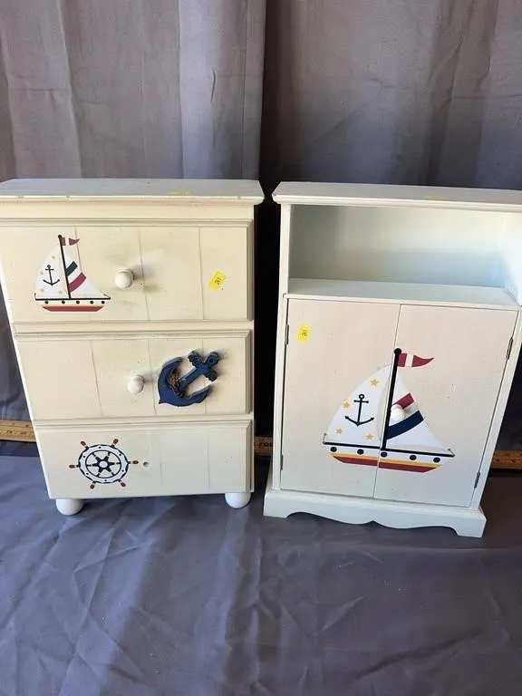Nautical Miniature Storage Cabinet & Chest Lot