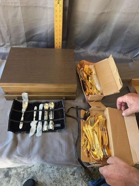 Lifetime Gold Electroplate Flatware Set & Chest
