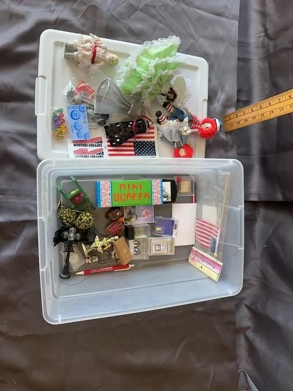 Dollhouse Miniatures & Dolls Lot with Raggedy Ann