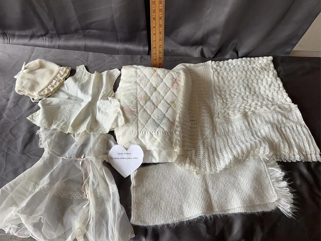 Mid-Century Christening Gown & Baby Textiles