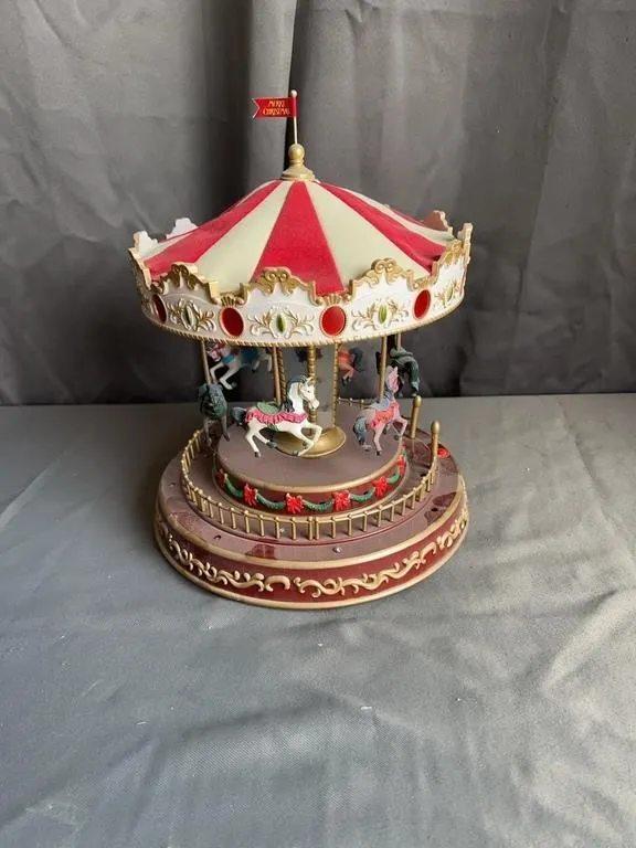 Animated Holiday Carousel Tabletop Decor