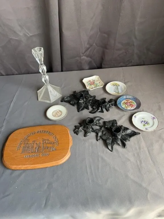 Eclectic Home Decor Lot: Candlesticks & Plates