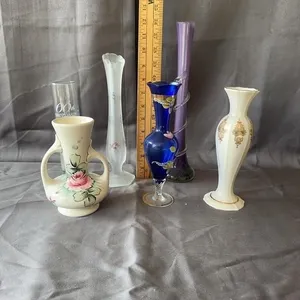 Art Glass & Porcelain Miniature Bud Vases