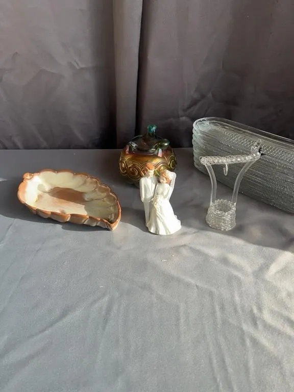 Northwood Carnival Glass Rose Bowl & Assortment