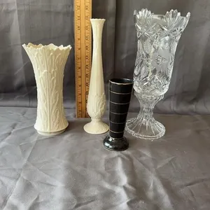 Lenox Porcelain Vases & Glass Hurricane Lamp