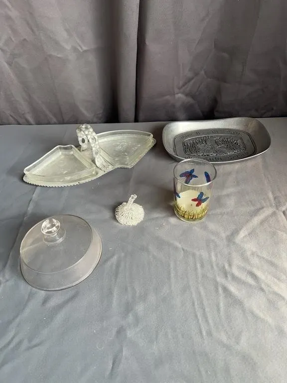 Wilton Armetale Bread Tray & Aluminum Relish Serve