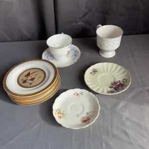 Assorted Fine Bone China Teacups & Saucers Lot