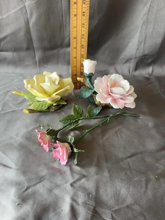 Porcelain Floral Figurines & Rose Blooms