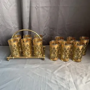 Culver Valencia 22k Gold Collins Glass Set