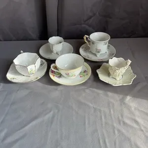 Miniature Porcelain Teacups & Saucers Lot