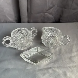 Cut Crystal Creamer & Sugar Bowl Set