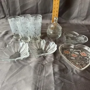 Crystal Dishes & Tumblers Glassware Lot
