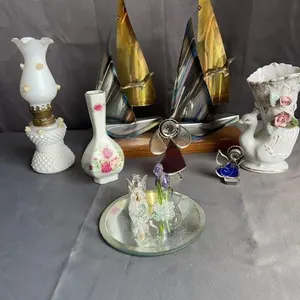 Decorative Collection: Brass Sailboat & Lamp