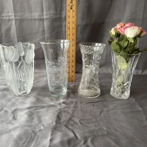 Four Piece Assorted Glass Flower Vases