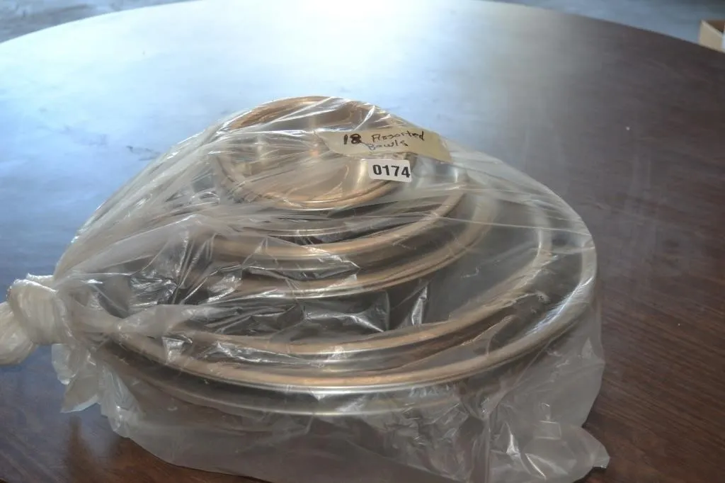 assortment of SS mixing & serving bowls
