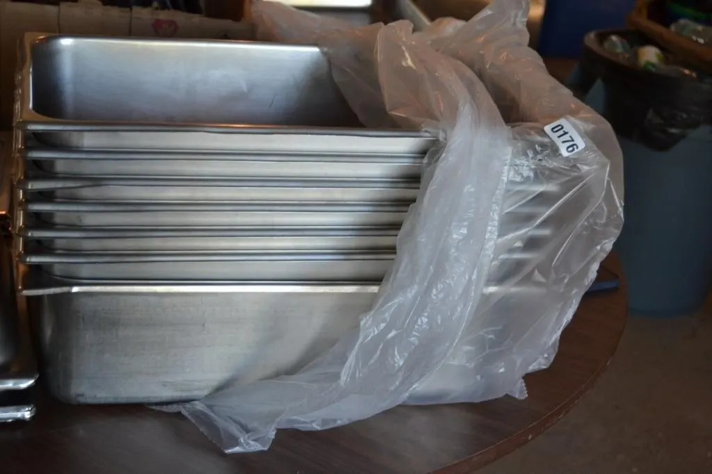 stainless steel deep hot serving trays w lids