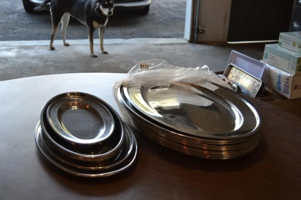 Stainless steel serving trays