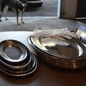 Stainless steel serving trays