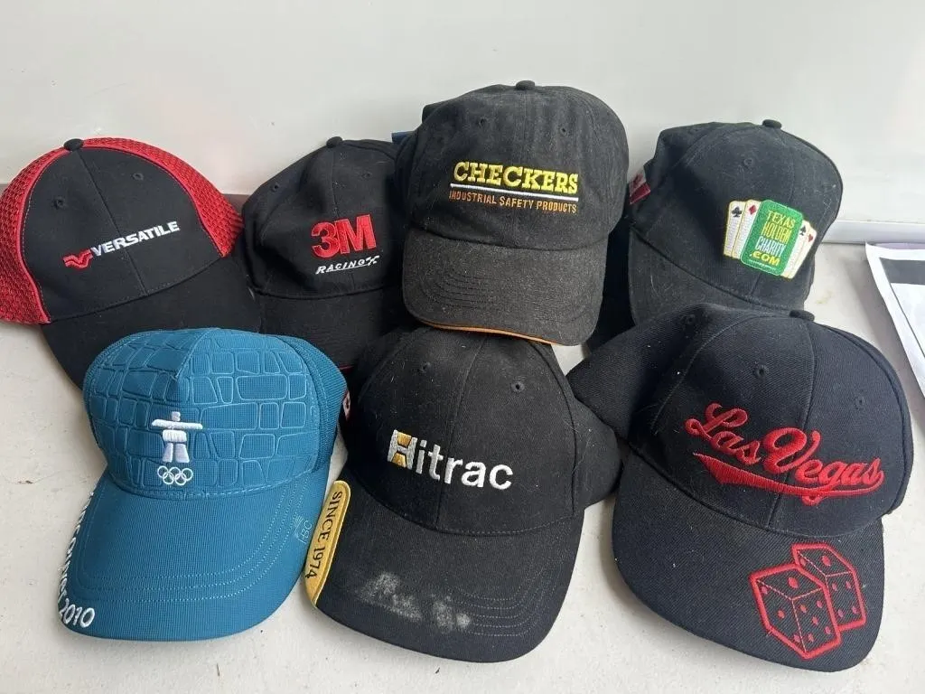 Lot of 7 assorted baseball caps, various brands