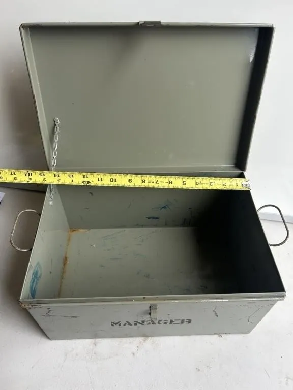 Vintage Steel Manager Cash/Storage Box
