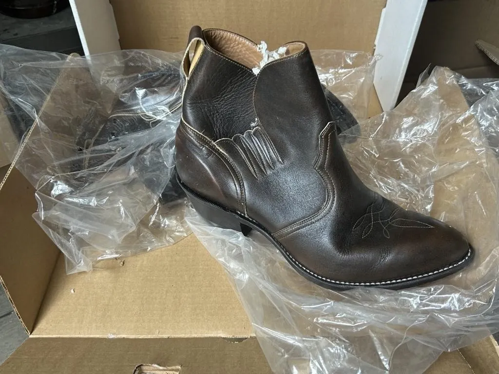 Boulet Western Boots, brown leather, made in