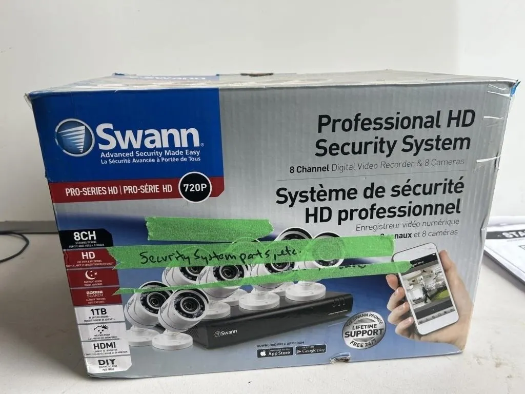 Security System, 8CH DVR, cameras