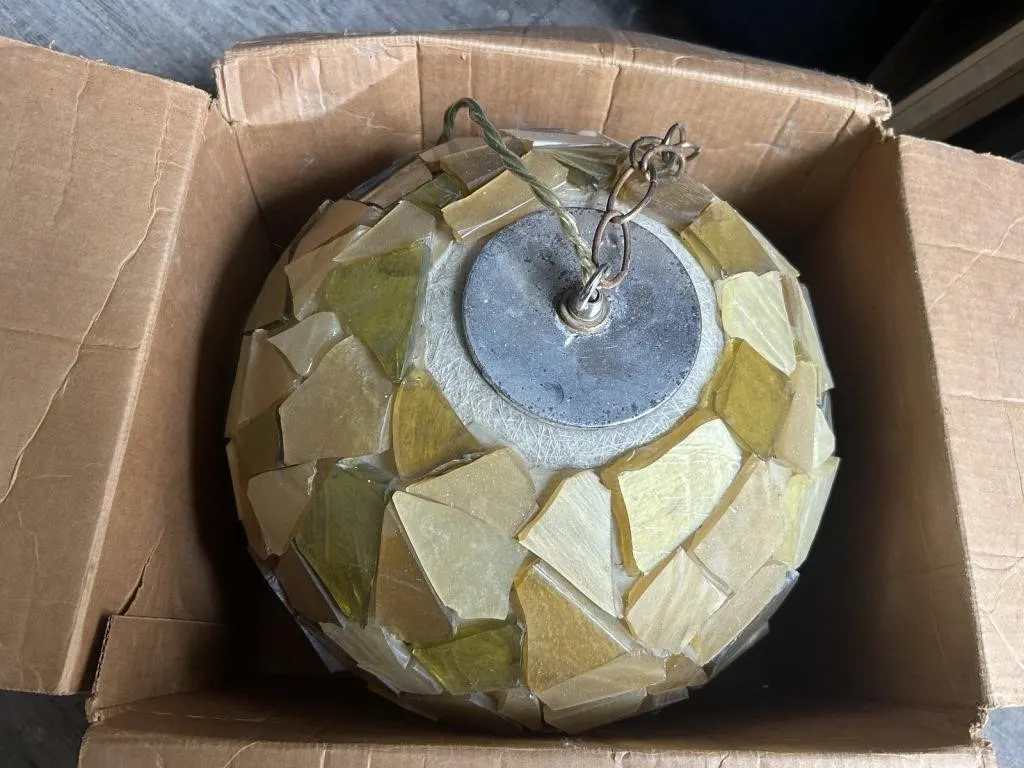 Mosaic Glass Ball Hanging Swag Lamp